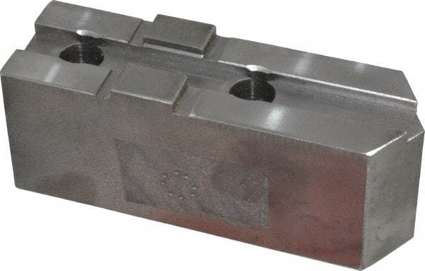 H & R Manufacturing - Tongue & Groove Attachment, Square Soft Lathe Chuck Jaw - Steel, 2.12" Btw Mount Hole Ctrs, 4-13/16" Long x 1-1/2" Wide x 1-7/8" High, 1/2" Groove - Industrial Tool & Supply