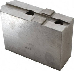 H & R Manufacturing - Tongue & Groove Attachment, Square Soft Lathe Chuck Jaw - Steel, 2-1/2" Btw Mount Hole Ctrs, 5-3/4" Long x 2" Wide x 3-7/8" High, 1/2" Groove - Industrial Tool & Supply