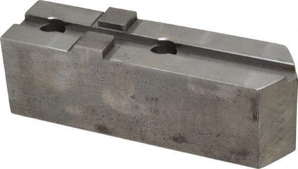 H & R Manufacturing - Tongue & Groove Attachment, Square Soft Lathe Chuck Jaw - Steel, 3" Btw Mount Hole Ctrs, 7-1/4" Long x 2" Wide x 2-5/16" High, 1/2" Groove - Industrial Tool & Supply