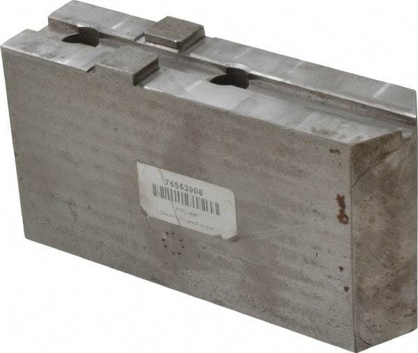 H & R Manufacturing - Tongue & Groove Attachment, Square Soft Lathe Chuck Jaw - Steel, 3" Btw Mount Hole Ctrs, 7-1/4" Long x 2" Wide x 3-13/16" High, 1/2" Groove - Industrial Tool & Supply