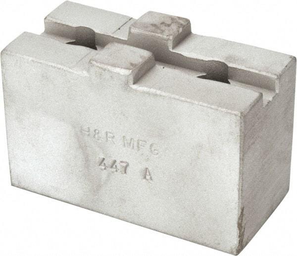 H & R Manufacturing - Tongue & Groove Attachment, Square Soft Lathe Chuck Jaw - Aluminum, 1-1/2" Btw Mount Hole Ctrs, 2-5/8" Long x 1-1/4" Wide x 1-5/8" High, 5/16" Groove - Industrial Tool & Supply