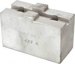 H & R Manufacturing - Tongue & Groove Attachment, Square Soft Lathe Chuck Jaw - Aluminum, 1-1/2" Btw Mount Hole Ctrs, 2-5/8" Long x 1-1/4" Wide x 1-5/8" High, 5/16" Groove - Industrial Tool & Supply
