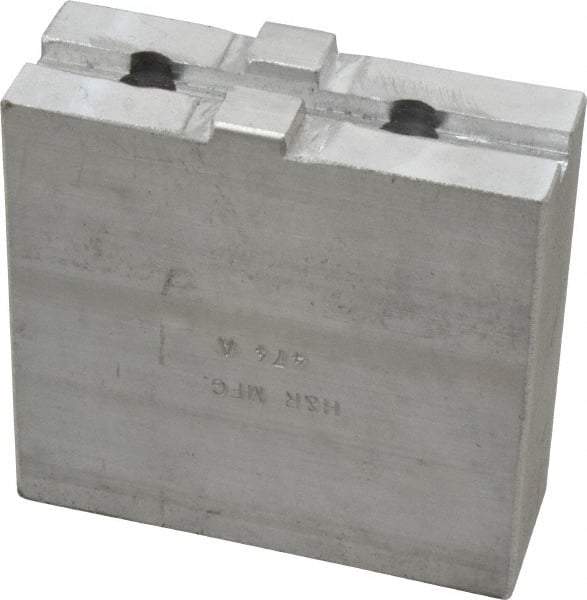 H & R Manufacturing - Tongue & Groove Attachment, Square Soft Lathe Chuck Jaw - Aluminum, 1-3/4" Btw Mount Hole Ctrs, 3-1/2" Long x 1-1/4" Wide x 3-3/8" High, 5/16" Groove - Industrial Tool & Supply
