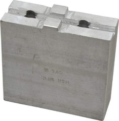 H & R Manufacturing - Tongue & Groove Attachment, Square Soft Lathe Chuck Jaw - Aluminum, 1-3/4" Btw Mount Hole Ctrs, 3-1/2" Long x 1-1/4" Wide x 3-3/8" High, 5/16" Groove - Industrial Tool & Supply