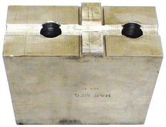 H & R Manufacturing - Tongue & Groove Attachment, Square Soft Lathe Chuck Jaw - Aluminum, 3" Btw Mount Hole Ctrs, 5-5/8" Long x 2-1/2" Wide x 3-5/16" High, 1/2" Groove - Industrial Tool & Supply