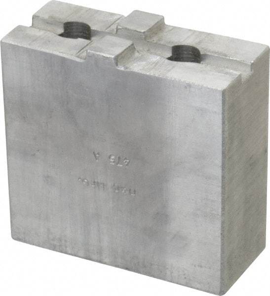 H & R Manufacturing - Tongue & Groove Attachment, Square Soft Lathe Chuck Jaw - Aluminum, 1-3/4" Btw Mount Hole Ctrs, 3-1/2" Long x 1-1/2" Wide x 3-3/8" High, 5/16" Groove - Industrial Tool & Supply