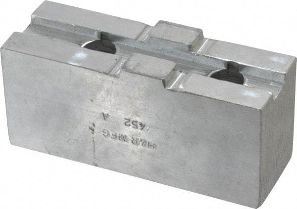 H & R Manufacturing - Tongue & Groove Attachment, Square Soft Lathe Chuck Jaw - Aluminum, 2.12" Btw Mount Hole Ctrs, 4-1/4" Long x 1-1/2" Wide x 1-7/8" High, 1/2" Groove - Industrial Tool & Supply
