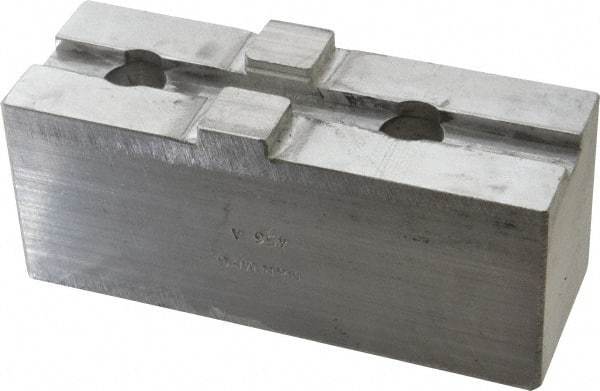 H & R Manufacturing - Tongue & Groove Attachment, Square Soft Lathe Chuck Jaw - Aluminum, 3" Btw Mount Hole Ctrs, 5-5/8" Long x 2" Wide x 2-5/16" High, 1/2" Groove - Industrial Tool & Supply