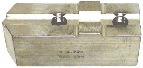 H & R Manufacturing - Tongue & Groove Attachment, Square Soft Lathe Chuck Jaw - Aluminum, 1-1/2" Btw Mount Hole Ctrs, 3-3/16" Long x 1-1/4" Wide x 1-5/8" High, 5/16" Groove - Industrial Tool & Supply