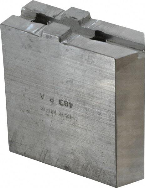 H & R Manufacturing - Tongue & Groove Attachment, Square Soft Lathe Chuck Jaw - Aluminum, 1-1/2" Btw Mount Hole Ctrs, 3-3/16" Long x 1-1/4" Wide x 3-3/8" High, 5/16" Groove - Industrial Tool & Supply
