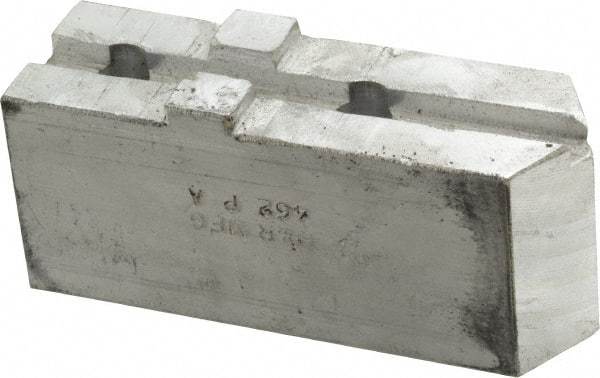 H & R Manufacturing - Tongue & Groove Attachment, Square Soft Lathe Chuck Jaw - Aluminum, 1-3/4" Btw Mount Hole Ctrs, 3-15/16" Long x 1-1/4" Wide x 1-5/8" High, 5/16" Groove - Industrial Tool & Supply