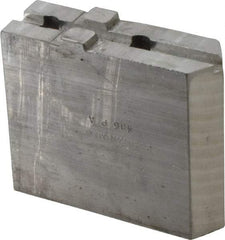 H & R Manufacturing - Tongue & Groove Attachment, Square Soft Lathe Chuck Jaw - Aluminum, 1-3/4" Btw Mount Hole Ctrs, 3-15/16" Long x 1-1/4" Wide x 3-3/8" High, 5/16" Groove - Industrial Tool & Supply