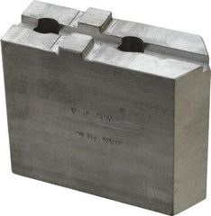 H & R Manufacturing - Tongue & Groove Attachment, Square Soft Lathe Chuck Jaw - Aluminum, 1-3/4" Btw Mount Hole Ctrs, 3-15/16" Long x 1-1/2" Wide x 3-3/8" High, 5/16" Groove - Industrial Tool & Supply