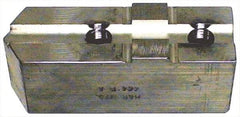 H & R Manufacturing - Tongue & Groove Attachment, Square Soft Lathe Chuck Jaw - Aluminum, 3" Btw Mount Hole Ctrs, 7-1/4" Long x 2-1/2" Wide x 4-13/16" High, 1/2" Groove - Industrial Tool & Supply