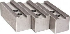 H & R Manufacturing - 1.5mm x 60° Serrated Attachment, Square Soft Lathe Chuck Jaw - 3 Jaws, Steel, 1.181" Btw Mount Hole Ctrs, 5-1/4" Long x 2" Wide x 2" High, 0.827" Groove, 16mm Fastener - Industrial Tool & Supply