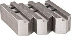 H & R Manufacturing - 1.5mm x 60° Serrated Attachment, Square Soft Lathe Chuck Jaw - 3 Jaws, Steel, 1" Btw Mount Hole Ctrs, 4-1/4" Long x 1-1/2" Wide x 1-1/2" High, 0.551" Groove, 12mm Fastener - Industrial Tool & Supply