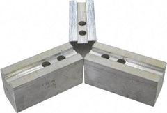 H & R Manufacturing - 1.5mm x 60° Serrated Attachment, Square Soft Lathe Chuck Jaw - 3 Jaws, Aluminum, 1.181" Btw Mount Hole Ctrs, 5-1/4" Long x 2" Wide x 2-1/2" High, 0.71" Groove, 14mm Fastener - Industrial Tool & Supply