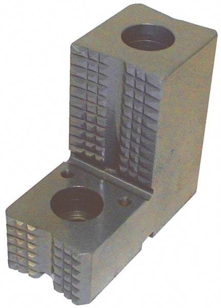 H & R Manufacturing - 52" Max Chuck Diam Compatibility, Steel Bullard Hard Lathe Top Jaws - 2 Steps, 5/8" Groove Width, 3" Wide x 6-5/8" Long x 6" High - Industrial Tool & Supply