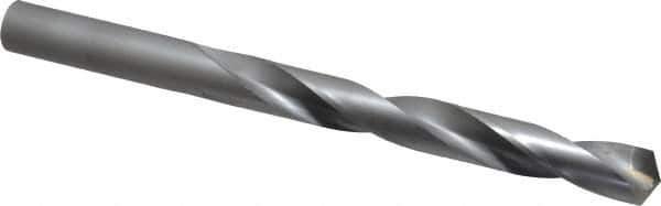 Made in USA - 17/32" 135° Carbide-Tipped Jobber Drill - Bright Finish, Right Hand Cut, Spiral Flute, Straight Shank, 6-5/8" OAL, Split Point - Industrial Tool & Supply