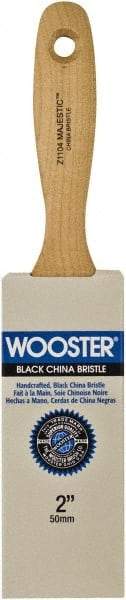 Wooster Brush - 2" Flat Hog Varnish Brush - 2-15/16" Bristle Length, 5-1/2" Maple Beavertail Handle - Industrial Tool & Supply