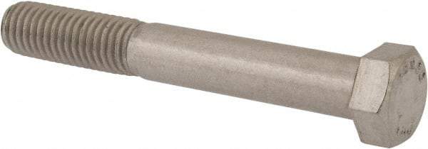 Value Collection - 9/16-12 UNC, 4" Length Under Head Hex Head Cap Screw - Partially Threaded, Grade 18-8 Stainless Steel, Uncoated, 13/16" Hex - Industrial Tool & Supply