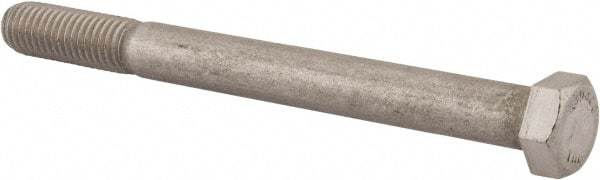 Value Collection - 9/16-12 UNC, 6" Length Under Head Hex Head Cap Screw - Partially Threaded, Grade 18-8 Stainless Steel, Uncoated, 13/16" Hex - Industrial Tool & Supply