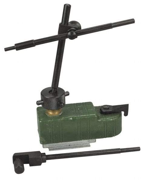 Value Collection - 38mm Wide Magnetic Indicator Base with Holders - Post & Rod Arm (Swivel) - Industrial Tool & Supply