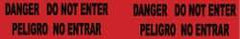 NMC - 1,000' Long x 3" Wide Roll, Polyethylene, Red Barricade Tape - Message: Danger - Do Not Enter - Industrial Tool & Supply