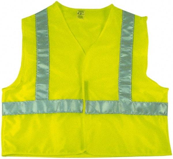 NMC - Size XL High Visibility Lime Mesh General Purpose Vest - Hook & Loop Closure, PVC - Industrial Tool & Supply