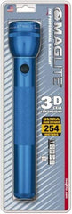 Mag-Lite - Krypton Bulb, 45 Lumens, Industrial/Tactical Flashlight - Blue Aluminum Body, 3 D Batteries Not Included - Industrial Tool & Supply