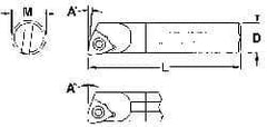 Everede Tool - 0.36" Min Bore Diam, 4" OAL, 5/16" Shank Diam, Indexable Boring Bar - WCGT 1 Insert, Screw Holding Method - Industrial Tool & Supply