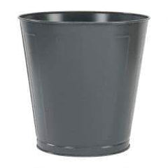 Value Collection - 14 Qt Gray Round Trash Can - Steel, 11-1/4" High - Industrial Tool & Supply