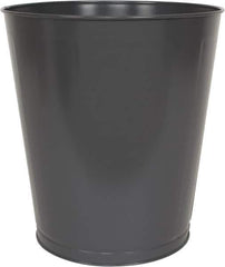 Value Collection - 28 Qt Gray Round Trash Can - Steel, 14-1/4" High - Industrial Tool & Supply