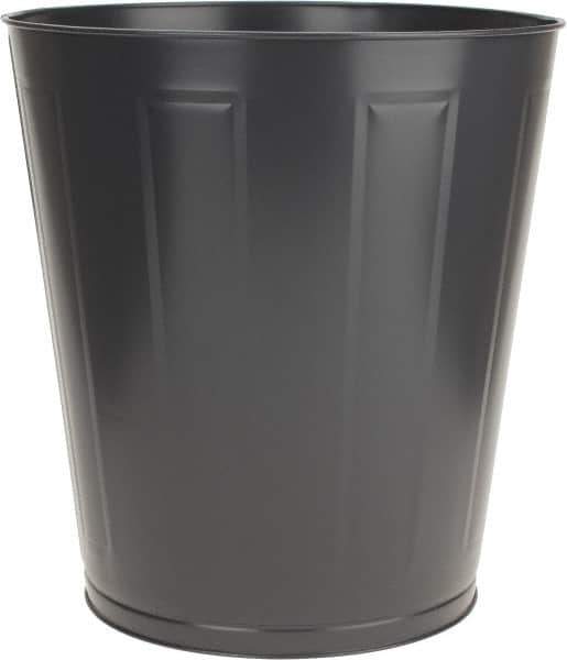 Value Collection - 46 Qt Gray Round Trash Can - Steel, 17" High - Industrial Tool & Supply