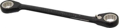 Proto - 3/8" x 7/16" 12 Point Spline Reversible Ratcheting Box Wrench - Double End, 7/8" Head Diam x 1/8" Head Thickness, 5-15/16" OAL, Steel, Black Chrome Finish - Industrial Tool & Supply