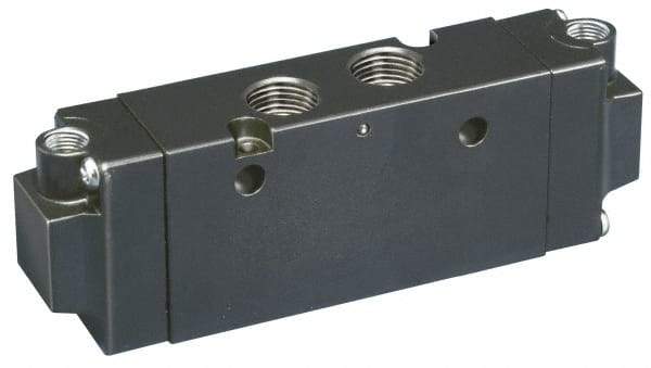 Parker - 4-Way Body Ported Stacking Solenoid Valve - 24 VDC, 2.7 CV Rate, 5.59" Long - Industrial Tool & Supply