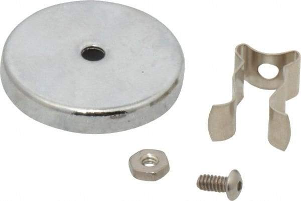 Mag-Mate - 7 Lb Max Pull Force, 7/8" Overall Height, 1.24" Diam, Ceramic Cup Magnet - Clamp Style, 3/8" Clamp Opening, Chrome Plated - Industrial Tool & Supply