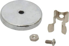 Mag-Mate - 7 Lb Max Pull Force, 7/8" Overall Height, 1.24" Diam, Ceramic Cup Magnet - Clamp Style, 3/8" Clamp Opening, Chrome Plated - Industrial Tool & Supply