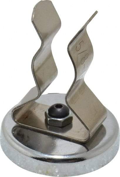 Mag-Mate - 11 Lb Max Pull Force, 1-29/32" Overall Height, 1.41" Diam, Ceramic Cup Magnet - Clamp Style, 7/8" Clamp Opening, Chrome Plated - Industrial Tool & Supply
