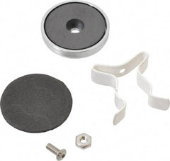 Mag-Mate - 11 Lb Max Pull Force, 1-21/32" Overall Height, 1.41" Diam, Ceramic Cup Magnet - Clamp Style, 3/4" Clamp Opening, Chrome Plated - Industrial Tool & Supply