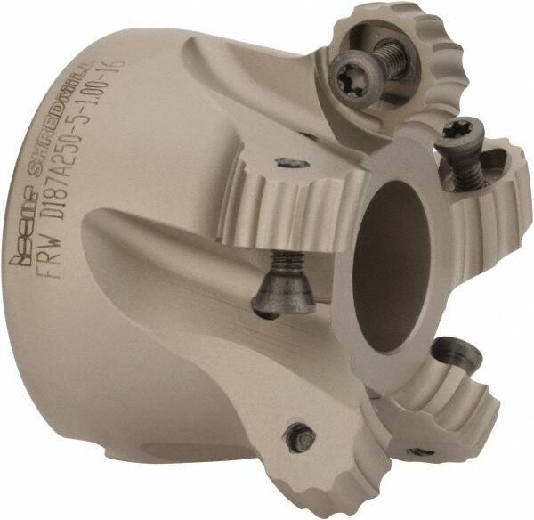 Iscar - 1.87" Cut Diam, 0.315" Max Depth, 1" Arbor Hole, 5 Inserts, RC.. 1607 Insert Style, Indexable Copy Face Mill - FRW Cutter Style, 1-3/4 High, Through Coolant, Series MillShred - Industrial Tool & Supply