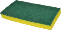 3M - 6.1" Long x 3.6" Wide x 0.7" Thick Scouring Sponge - Medium-Duty, Yellow/Green - Industrial Tool & Supply