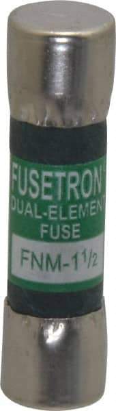 Cooper Bussmann - 250 VAC, 1.5 Amp, Time Delay General Purpose Fuse - Fuse Holder Mount, 1-1/2" OAL, 10 at 125 V kA Rating, 13/32" Diam - Industrial Tool & Supply