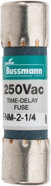 Cooper Bussmann - 250 VAC, 2.25 Amp, Time Delay General Purpose Fuse - Fuse Holder Mount, 1-1/2" OAL, 10 at 125 V kA Rating, 13/32" Diam - Industrial Tool & Supply