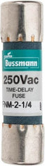 Cooper Bussmann - 250 VAC, 2.25 Amp, Time Delay General Purpose Fuse - Fuse Holder Mount, 1-1/2" OAL, 10 at 125 V kA Rating, 13/32" Diam - Industrial Tool & Supply