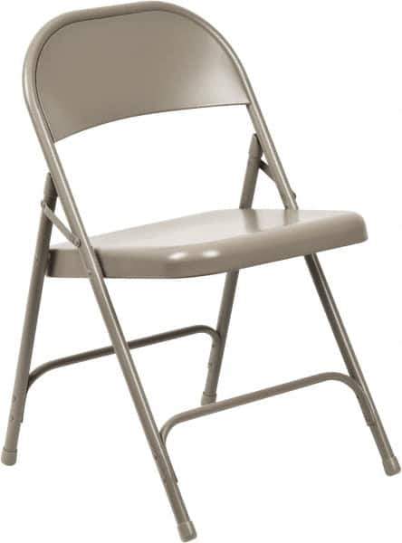 NPS - 16-5/8" Wide x 16-1/4" Deep x 29-1/2" High, Steel Standard Folding Chair - Gray - Industrial Tool & Supply