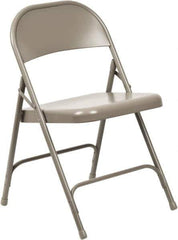 NPS - 16-5/8" Wide x 16-1/4" Deep x 29-1/2" High, Steel Standard Folding Chair - Gray - Industrial Tool & Supply