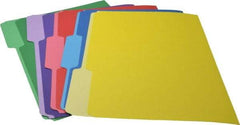 UNIVERSAL - 9-1/2 x 11-3/4", Letter Size, Blue, Green, Red, Yellow & Violet, Colored Folders with Single-Ply Tabs - 11 Point Stock, 1/3 Tab Cut Location - Industrial Tool & Supply