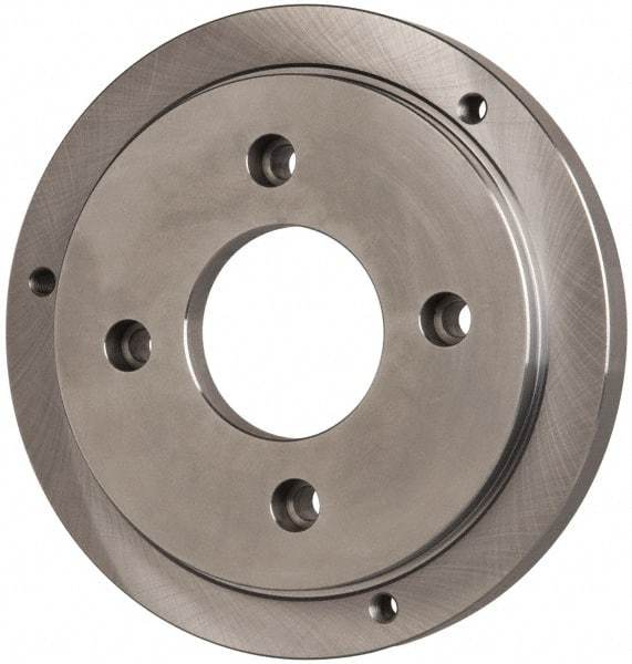 Buck Chuck Company - Adapter Back Plate for 10" Diam Self Centering Lathe Chucks - A1/A2-6 Mount, 3-1/4" Through Hole Diam, 7.858mm ID, 10" OD, 0.911" Flange Height, Steel - Industrial Tool & Supply