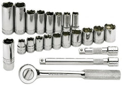 SK - 22 Piece 3/8" Drive Deep Well Socket Set - Industrial Tool & Supply